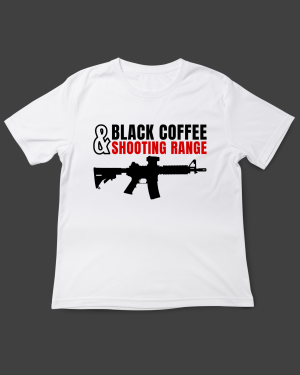 T-shirt "Black coffee and shooting range"