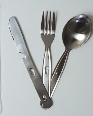 COUVERTS CAMPING 3 PIECES INOX